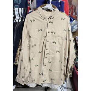 Vintage WOOLRICH Men’s XXL Geese Nature Button Long Sleeve Flannel 100% Cotton